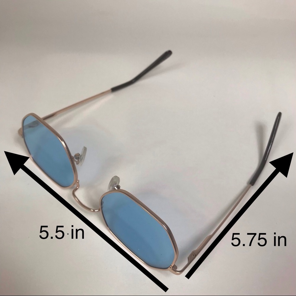 Thin Rose Golden Frame Sunglasses w/ Orange Lenses - Picture 10 of 10